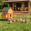 Chicken Coop, Large Wooden Chicken Coop with Nesting Boxes,Duck Coop,Pet House with Two Sliding Windows