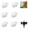 Chicken Feeder Port, 6 Pack DIY Automatic Poultry Feeding Kit with 6 Lids and 3-Inch Hole Saw, No Waste Gravity Chicken Feeders Cups for Buckets, Barrels, and Bins (White)