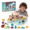 Chico Land Waterplay & Sensory Sand Kit – 2.2lb Pirate Adventure Play Sand for Kids Ages 4+, Water & Sandbox Play with Molds, Gems & Tools, Mess-Free, Non-Toxic Sensory Bin Filler​