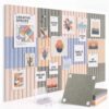 Chicplaid 12 Pack Large Felt Bulletin Boards 48" x 36" Cork Board Alternative with 100 Push Pins and Removable Adhesives Multicolor Felt Wall Tiles Cork Boards for Walls for Office Home Pin Board