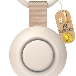 CHICWAY Portable Sound Machine with AI Cry Detection for Baby Adult, Gray