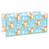 CHIFIGNO Acrylic Stationery Holder 4-Compartment, Clear Desk Storage Organizer for School Desk, Cute Fox Blue