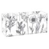 CHIFIGNO Desk Organizer Stationery Holder, 4-Compartment Desktop Storage Box for Office Supplies, Vintage Wildflowers