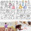 Children's Drawing Roll, Coloring Paper Roll for Kids Gift,120 * 11.8 Inches DIY Painting Drawing Paper Roll, Sticky Drawing Paper Roll, Early Educational Toys for Kids (Cute Princess)