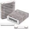 Chinco 100 Sets Magnetic Name Tag Magnet for Classroom Students Office Workers Reusable ID Badges Magnet with Adhesive Backing Strong for Clothes Uniforms Shirts