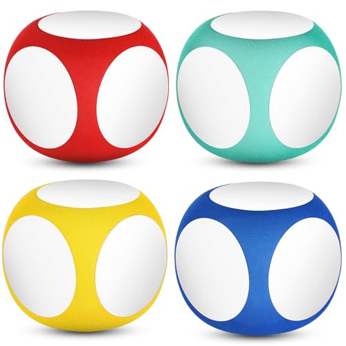 Chivao 4 Pcs 4 Pcs 2 Inch Dry Erase Blocks Colorful Dry Erase Dice White Board Dice Cubes Wipe Off Write Letters Numbers for Learning Playing Game Back to School, Classroom Supplies