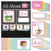 Chivertion All About Letters Pocket Chart with 103 Pcs ABC Flash Cards, 34" x 27" Letter of the Day/Week Daypocket Chart Letters Tracing Learning Educational Wall Display for School Classroom Home