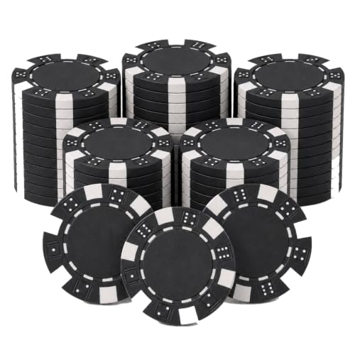 CHMKMPZG 50 Pcs Blank Poker Chips Set, 11.5g ABS Casino Chips, 1.57 Inch Bingo Chips Tokens Markers Blank Counting Bulk for DIY Crafts, Learning, Counting, and Home Poker Games (Black)