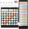 Cholemy 2 Pcs Classroom Calendar Pocket Chart with 15+1 Daily Schedule Pocket Charts Classroom Monthly Calendar Set with Reusable Cards and 5 Hangers for Home School Learning Supply(Pastel,Black)