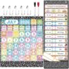 Cholemy 2 Pcs Classroom Monthly Calendar Pocket Chart with Double Sized Daily Schedule Cards Classroom Calendar Pocket Chart Cards and 5 Metal Hangers for Home Learning Supply School(Composition,A)