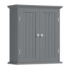ChooChoo Bathroom Wall Cabinet, Over The Toilet Space Saver Storage Cabinet, Medicine Cabinet with 2 Door and Adjustable Shelves, Cupboard, Grey