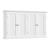 ChooChoo Bathroom Wall Cabinet with 4 Doors, Laundry Cabinet Wall Mounted, Medicine Cabinet with Adjustable Shelves, Hanging Kitchen Cupboard Organizer, White