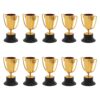 Chosertory 10 Pieces Award Trophy Mini Cups Sports Trophies Game Competition Rewards PP Material Suitable for Kids Adults Ceremony, Copper Color