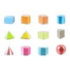 Chosertory 12 Pieces 3D Shapes Geometric Set Pattern Blocks for Kindergarten