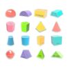 Chosertory 16x 3D Geometric Shapes Blocks Cube 3D Shape Blocks for Preschool Elementary