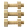 Chosertory 4 Pieces Building Blocks Wooden Screw Toys Nuts and Wooden Set for Logical Thinking Suitable for Sensory Practice Group Acti, Natural Color