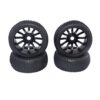 Chosertory 4 Pieces RC Wheel Tyres Pre-Glued for 1/8 Scale RC Car Tires Wheels Car Wheels and Tyres Rubber with Sponge Insert Rim 17mm