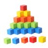 Chosertory 50 Small Wooden Cubes for Math Sorting, Building and Stacking, Colorful, L