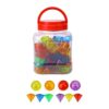 Chosertory 60 Pieces Transparent Blocks Math Manipulatives Colorful 3D Shapes for Kids