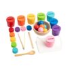 Chosertory Balls in Cups Fine Motor Skills Hand Eye Coordination Color Matching Toy
