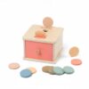 Chosertory Children Shape Sorter Wooden Sorting Toy with Multiple Cutouts Pegs and Storage Drawer Large Pieces for Color Matching and Problem Solving Suitable for Gift Giving, Coin Box