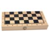 Chosertory Deluxe Wooden Travel Chess Set with Folding Chess Board Educational Toys for Kids and Adults - 3 in 1 Chess Checker Backgammon Board Games, 24x24cm