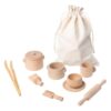 Chosertory Kids Sensory Bin Toys Wooden Kitchen Pretend with and Tongs for Fine Motor Skill Learning Suitable for Children Home