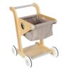 Chosertory Kids Shopping Cart Wooden Mini Supermarket Trolley Push Grocery Food Storage Toy Pretend Function Suitable for Unisex Gift Giving Home D, 30x34x45cm