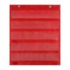 Chosertory Pocket Chart with 5+2 Pockets for Daily Schedule, Cards Teaching Activities, Class Demonstrations, Red