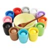 Chosertory Rainbow Colored Sorting Ball in Cup Toy for Children