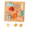 Chosertory Wooden Cutting Puzzle Preschool Wooden Peg Puzzle for Gift Model, Meat