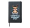 Christmas Cleaning Crew Reindeer Robot Vacuum Hardcover Journal, Black