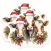 Christmas Cow Magnets - Festive Farmhouse Decor - Watercolor Animal Kitchen Accent - Refrigerator Cow Set - 2 Pack - 5" Design - Sticks to Fridges, Lockers, Toolboxes & More - Made in USA - AQM29294