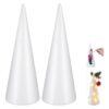 Christmas Craft Foam Cone 12 Inch White for DIY Projects, 2 Pcs
