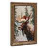 Christmas Moose Canvas Wall Art Festive Wildlife Animal Winter Picture