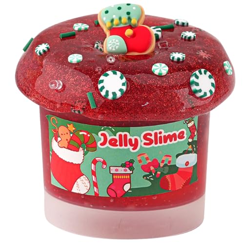 Christmas Stocking Stuffers for Kids - Red Glitter Crystal Slime, Super Soft & Non-Sticky Premade Slime, Girls & Boys Gifts for Birthday, Easter, Halloween, Christmas