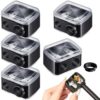 Chuangdi 5 Pcs 3-in-1 Size Makeup Pencil Sharpener (Small/Medium/Large), Dual Holes Eyeliner Sharpener with Cover and Adjuster, for Extra Large Jumbo Eyeliners, Lip Liners, Brow Pencils