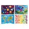 Chuckle & Roar - Preschool Multi Pack 100 and 200 Piece XXL Jigsaw Set Space Map Fantasy Food Themes Colorful Puzzle Gift for Kids Ages 6+