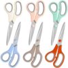Chumia 24 Pack Scissors Bulk with OPP Bag and Scissor Tip Cover, Sewing Craft Scissors 8'' Multipurpose Heavy Duty Sharp Scissor Stainless Steel Shear for Office Home Right/Left Handle (Morandi)