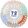 Chumia 72 Pack Scissors Bulk with OPP Bag and Scissor Tip Cover, Sewing Craft Scissors 8'' Multipurpose Heavy Duty Sharp Scissor Stainless Steel Shear for Office Home Right/Left Handle (Morandi)