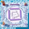 Chumia Blue Chinoiserie Mahjong Game Floating Table for Pool 32 x 32 Inch Double Side Mahjong Table Poker Float Board Swimming Pool and Hot Tub Float Board for Card Games, Dominoes, Poker