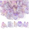 Chunky Letter Beads, 50Pcs Large Hole UV-Plated Purple Vowel Letters for DIY Keychains Bracelets Crafts, Acrylic Letter Beads