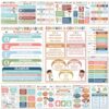 CHUNNIN 16Pcs Boho Reading Comprehension Poster Classroom Decoration Boho English Language Arts Bulletin Board Literature Genre Reading Corner Poster for Elementary Middle High School Decor Must Haves