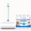 CHUSHE 6.3 Inch Lint Roller Refills for Pet Hair Removal, 4 Rolls 400 Sheets, Extra Wide Sticky Roller Refill Sheets for Dog Cat Hair, Clothes, Couch, Carpet, Car Seats and Bedding