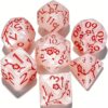 CiaraQ 7pcs Polyhedral Dice Set for Dungeon and Dragons MTG Table Games