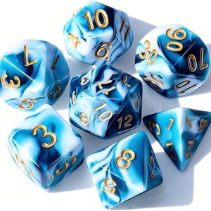 CiaraQ 7pcs Polyhedral Dice Set for Dungeon and Dragons MTG Table Games