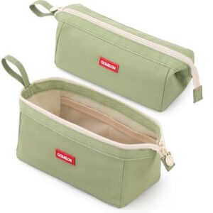 CICIMELON Pencil Case Large Capacity Pouch Pen Bag for School Teen Girl Boy Men Women (Green）
