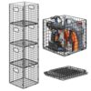 Cidaziya 4-Pack Metal Storage Crates, 32QT Stackable Collapsible Storage Bins with Handles, Black Heavy Duty Milk Crates for storage, Car, Garage, Home, Camping, Office