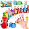 Cieex Toddler Toys Farm Animal Train for 1-3 Years Old, Counting Matching Sorting Montessori Learning Toy with 10 Finger Puppets, 10 Number Barns for Boys Girls, Educational Christmas Birthday Gift
