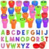 Cinrobiye 24 Pcs Alphabet Stampers Party Favor Set, Cute ABC Letter Stamps for Kids Early Learning, Classroom Rewards, Educational Phonics Toys, Goody Bag Fillers, Preschool Learning Supplies